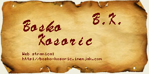 Boško Kosorić vizit kartica